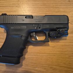 Pack GLOCK 30 GEN 4 calibre 45 ACP  excellent &eacute;tat + bloc d&eacute;tente TIMNEY ALPHA + laser RML Holosun