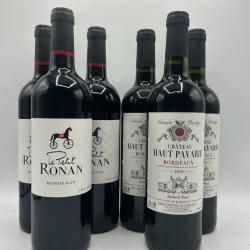 2019 Le petit Ronan Bordeaux Rouge et 2019 Ch&acirc;teau Pavarie Bordeaux Rouge - 6 Bouteilles