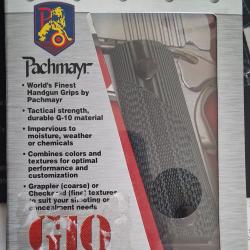 Plaquettes Grips 1911 Pachmayr G10 tactical gris noir Checker