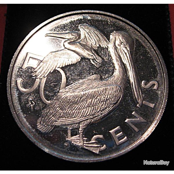 Islande piece de 50 cents "pelican" Elizabeth II ( iles vierges)