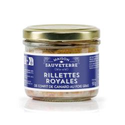 Rillettes royales de confit de canard au foie gras - Pot de 90g