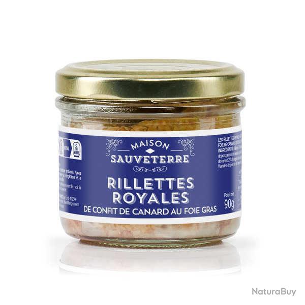 Rillettes royales de confit de canard au foie gras - Pot de 90g