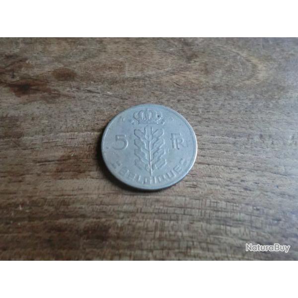monnaie belgique  5 francs  1961
