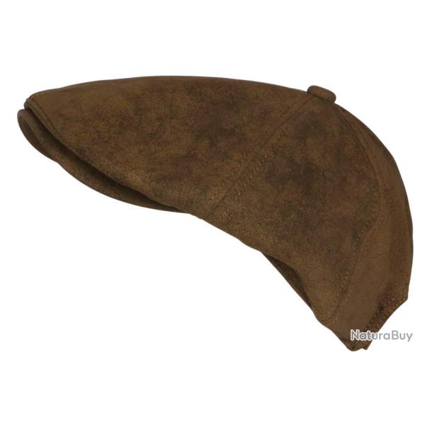 Beret Casquette Gavroche Cuir Marron Clair R�tro en Suedine Ajustable Nylro Taille unique Marron