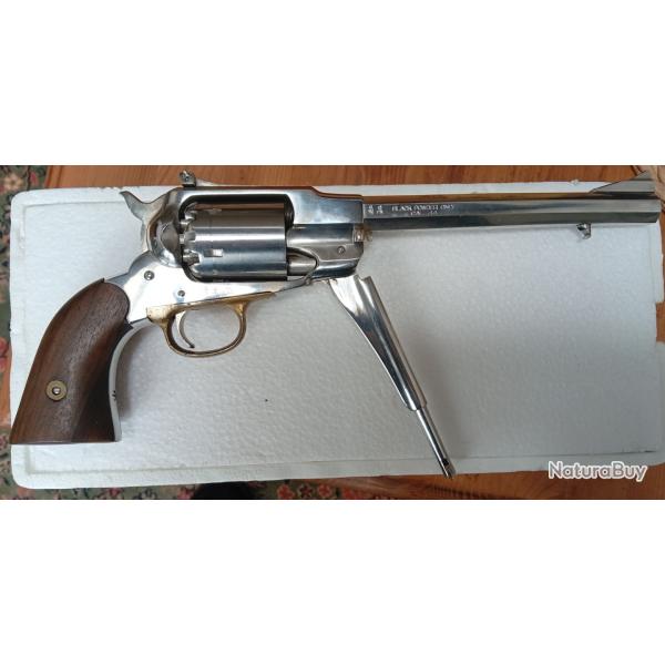 UBERTI  1858 Remington NEW MODEL ARMY TARGET acier nickel� calibre 44 CANON 8