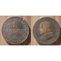 Vatican 1 Soldo 5 Centimes 1867 Pie IX Piece