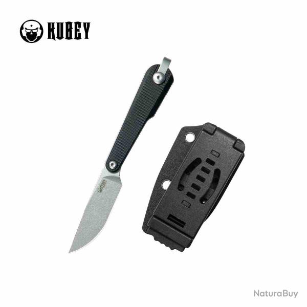 Couteau Kubey Yag Lame Acier 14C28N Manche G10 Noir Etui Kydex KUB451A