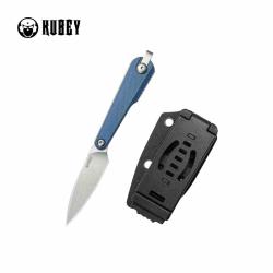 Couteau Kubey Yag Lame Acier 14C28N Manche Micarta Bleu Etui Kydex KUB452B