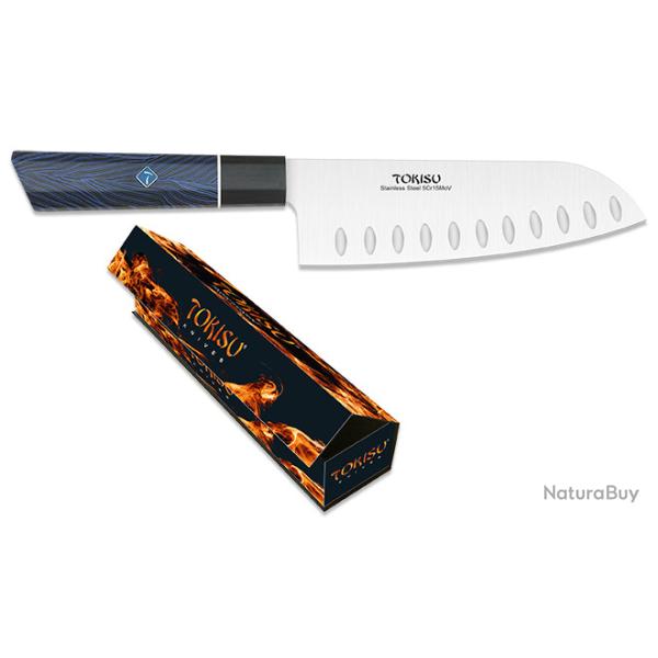 Couteau cuisine bleu santoku lame de 17.00 cm � TOKISU �