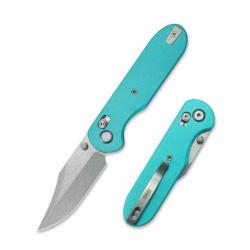 Couteau GEO Knife Ethereal Cutter Lame Acier M390 Manche G10 Blue Crossbar Lock GEO2401G