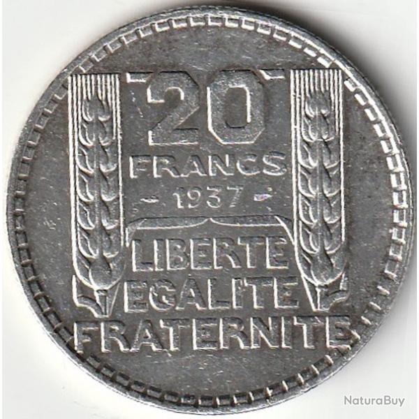 Pi�ce de Monnaie Argent France 20 francs Turin 1937-2