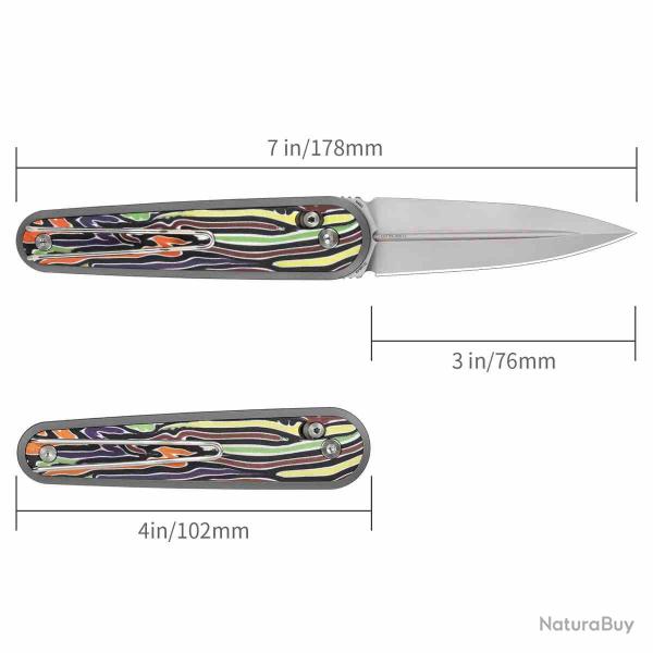 Couteau SRM Twin Lame Acier N690 Manche G10 Rainbow Crossbar Lock SRM251MBGX