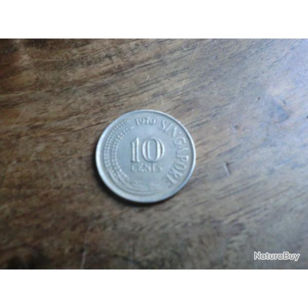 monnaie singapour 10 CENTS 1970
