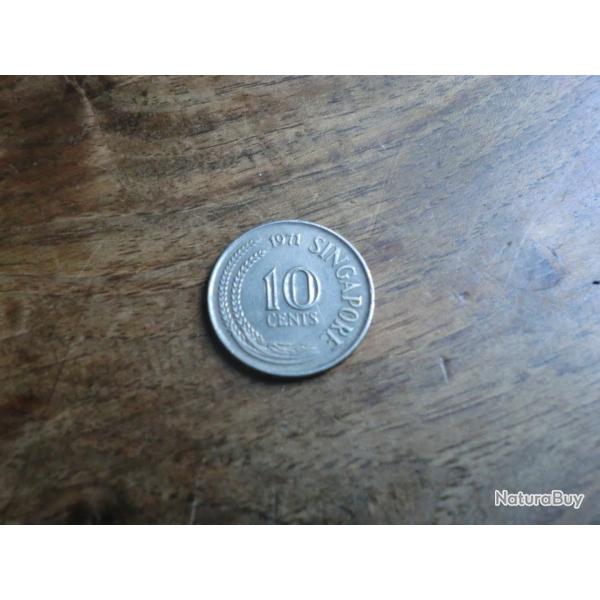 monnaie singapour 10 CENTS 1971
