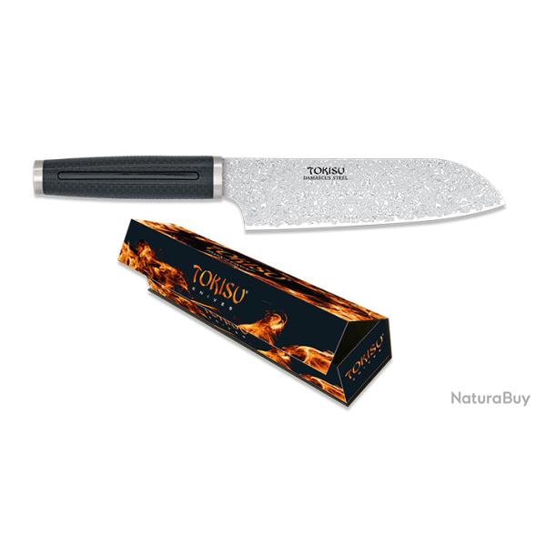 Couteau cuisine Santoku lame Damas de 17.80 cm � TOKISU �