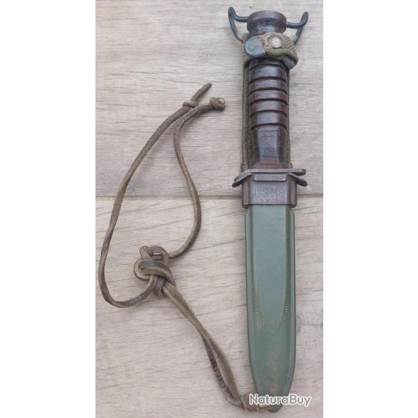 US WW2 couteau de combat USM3 UTICA et fourreau USM8