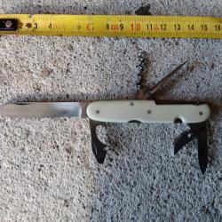 Couteau ancien pliant multifonctions morel a Thiers manche en phacoch&egrave;re