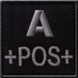 Patch Groupe sanguin - Tissu Noir A Positif