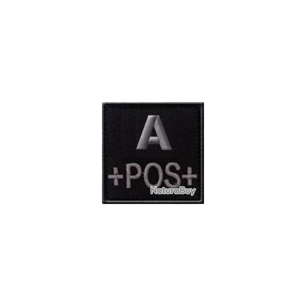 Patch Groupe sanguin - Tissu Noir A Positif