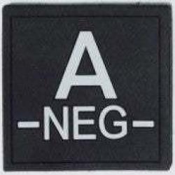 Patch Groupe sanguin - Tissu Noir A N&eacute;gatif