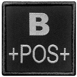 Patch Groupe sanguin - Tissu Noir B Positif