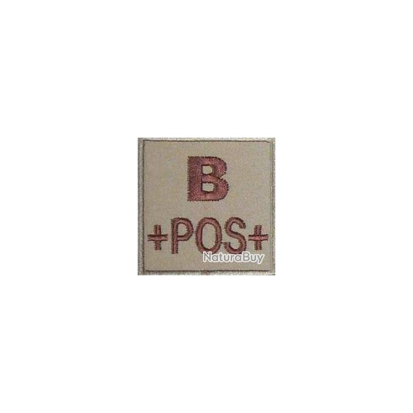 Patch Groupe sanguin - Tissu Tan B Positif