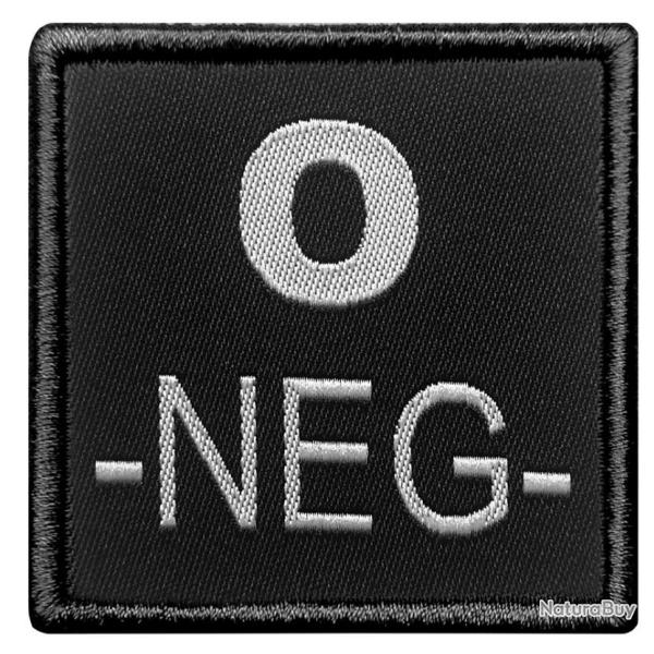 Patch Groupe sanguin - Tissu Noir O N�gatif