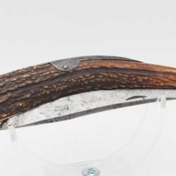 FORT COUTEAU PLIANT DE CHASSE CORNILLON CORNE DE CERF RESSORT &Agrave; PALANQUILLE BASCIN &Agrave; EPINAL - FRANCE