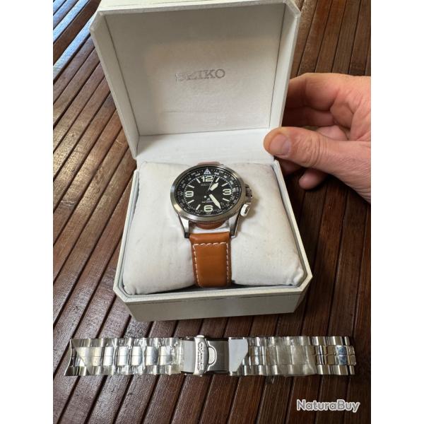 MONTRE SEIKO PROSPEX TERRE  NOIR AUTOMATIQUES AVEC BRACELET ACIER SUPPLEMENTAIRE