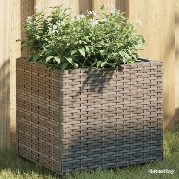 Jardini�re gris 36x30x32 cm r�sine tress�e