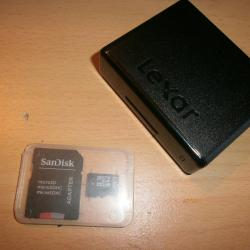Lecteur de carte SD externe usb3 + carte micro SD 16 et 4 Go + adaptateur