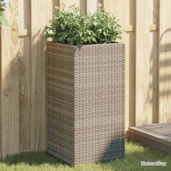 Jardini�res 2 pcs gris 40x40x80 cm r�sine tress�e