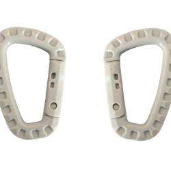 Mousqueton tactique Gris x2