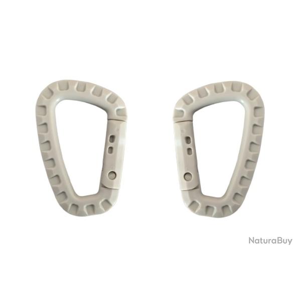 Mousqueton tactique Gris x2