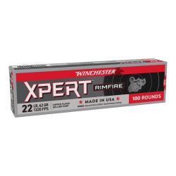 100 CARTOUCHES WINCHESTER 22LR, XPERT, 42 g, CUIVR&Eacute;ES