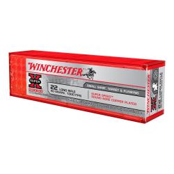 100 CARTOUCHES WINCHESTER 22LR SUPER-X 40gr, PLAQU&Eacute;ES CUIVRE LRN
