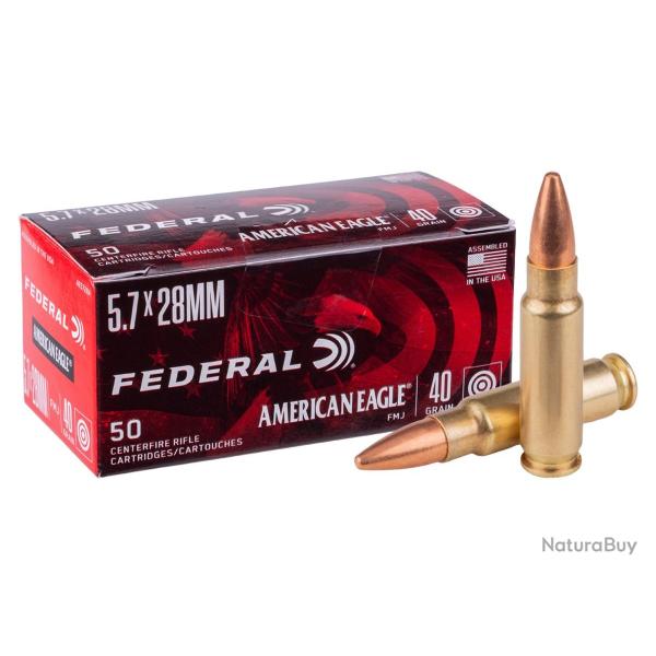 Cartouches FEDERAL cal 5.7X28 40GR FMJ