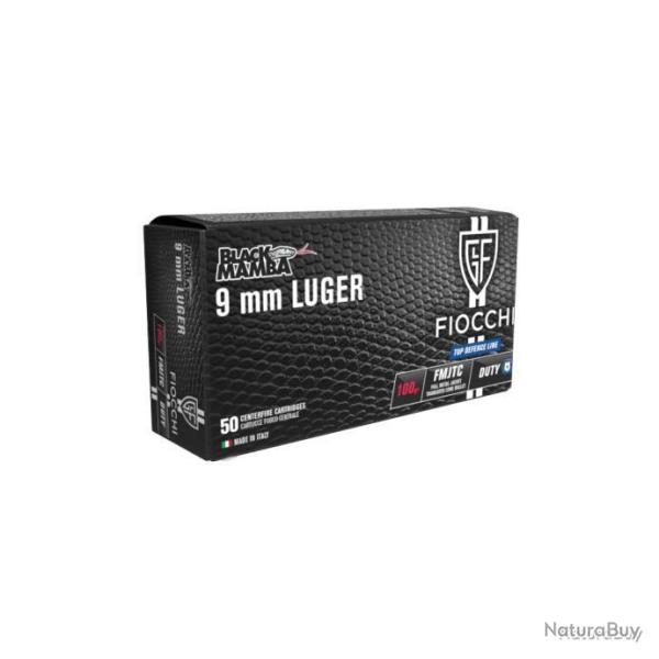 Munitions FIOCCHI cal9x19 FMJTC 100gr black manba
