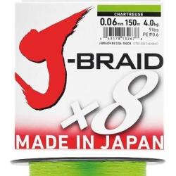 TRESSE J BRAID 150M 8 BRINS CHARTREUSE 0.10mm - 6kg