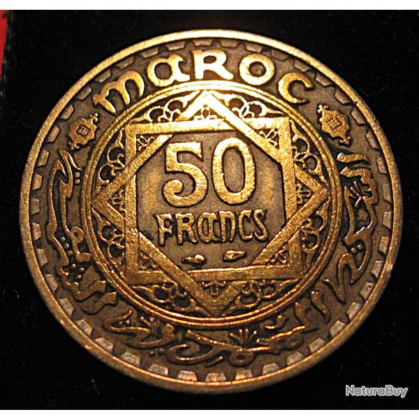 Maroc piece de 50 francs 1952 ttb "empire cherifien" diametre 27mm
