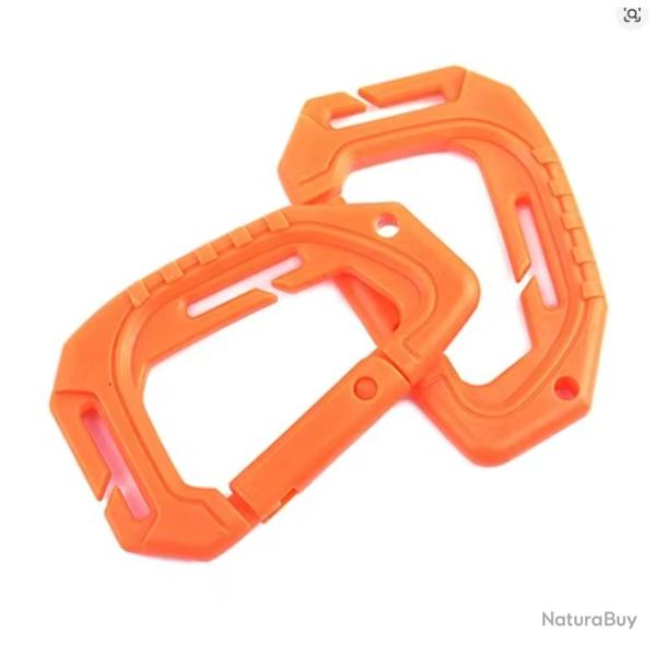 Mousqueton tactique v2 - Orange - x2