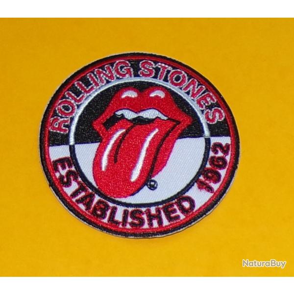 TISSU PATCH : ROLLING STONES ESTABLISHED , DIAMETRE 7,5 CM , BON ETAT VOIR PHOTO . POUR TOUT RENSEIG