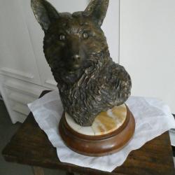 BRONZE ANIMALIER buste de renard