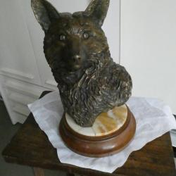 BRONZE ANIMALIER buste de renard