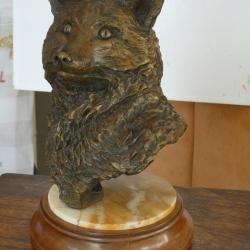 BRONZE ANIMALIER buste de renard