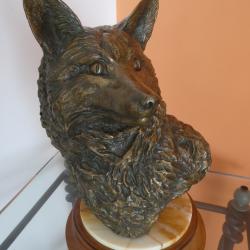 BRONZE ANIMALIER buste de renard