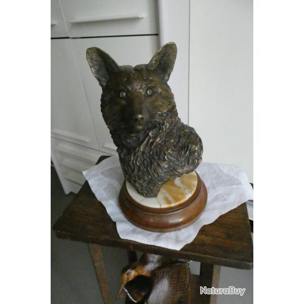 BRONZE ANIMALIER buste de renard