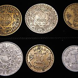 Maroc serie de 6 pieces differentes "empire cherifien " ttb