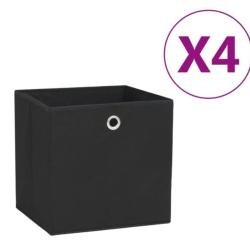 Bo&icirc;tes rangement tissu intiss&eacute; noir 28x28x28 cm pliables avec oeillet