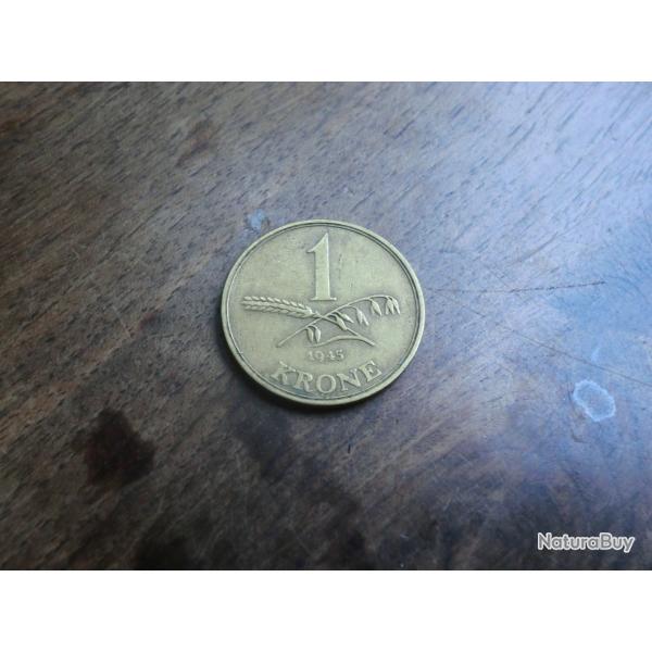 monnaie danemark 1 KRONE 1945
